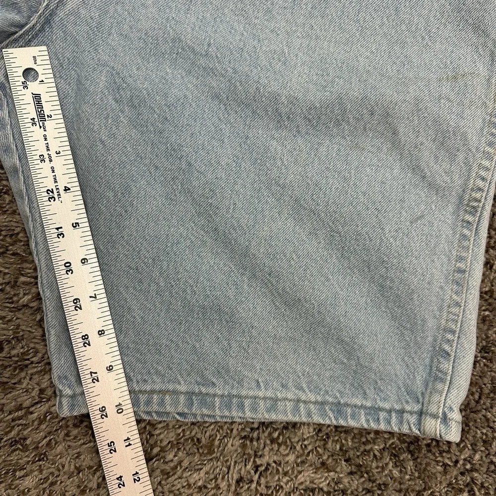 Wrangler Denim Dad Shorts Men's Relaxed Fit 38x10 Light Wash Distressed Workwear